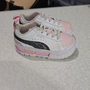 PUMA Kids' White and‎ Pink Sneakers